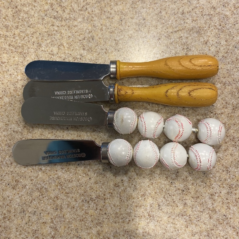 Baseball set of four cheese ball knives- Never Used